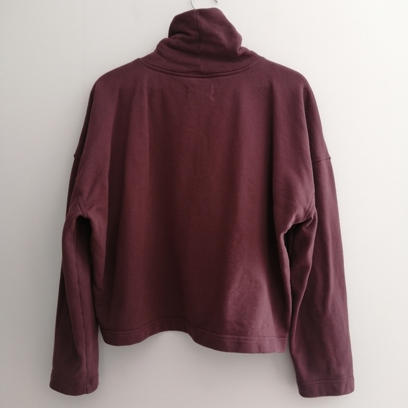 Everlane Cowl Neck Boxy Sweatshirt Burgundy Small - Picture 4 of 16